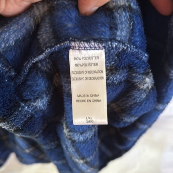 Tommy Bahama Men's Blue Plaid Fleece Robe Size XL - Picture 3 of 3
